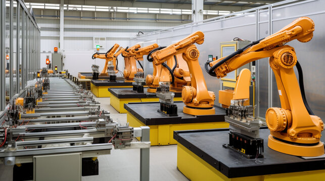 Automation of factories with robots Generative AI 