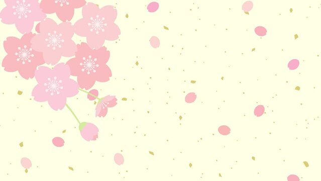 桜と桜の花びらのアニメーション