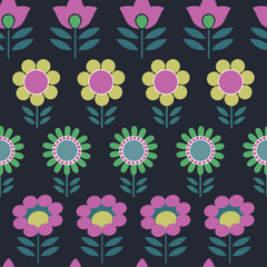 MULTI COLOR SPRIG FLORAL ALL OVER PRINT SEAMLESS PATTERN VECTOR