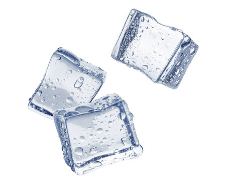 Three ice cubes, cut out