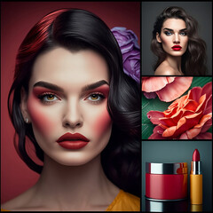 Women's beauty and cosmetics e-commerce social media advertising post. Social Media Cosmetic Layout