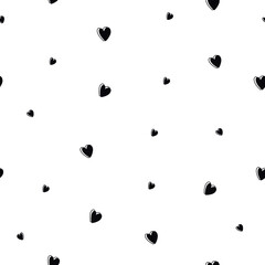 romantic hearts, symbol of love. seamless pattern of abstract lines. simple background in a minimalist style. for print, social media, banner, paper. hand drawn vector art