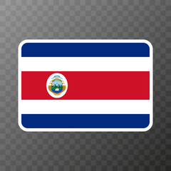 Costa Rica flag, official colors and proportion. Vector illustration.