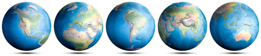 World globe - planet Earth 3d set