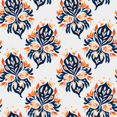 Seamless floral pattern. Bright botanical background.