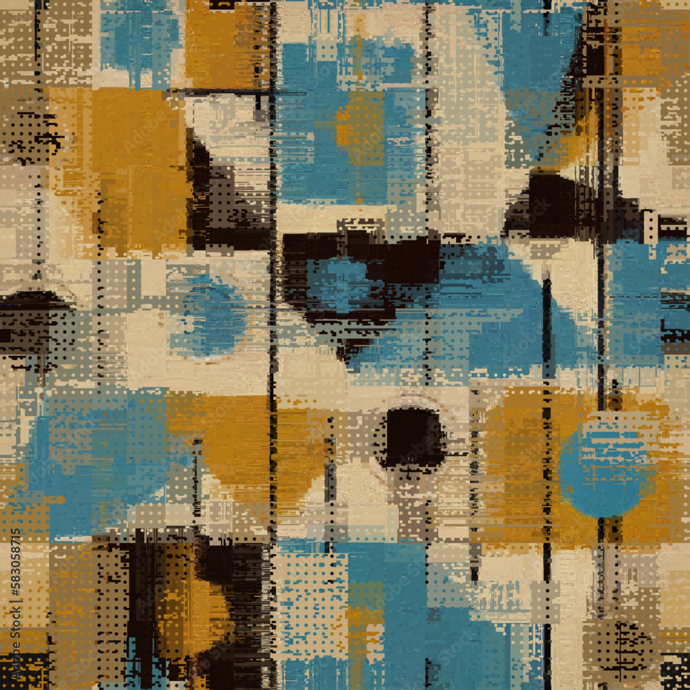 Poster Vector image with imitation of grunge datamoshing texture.