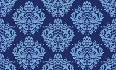 Wandcirkels tuinposter Vector damask seamless pattern background. Classical luxury old fashioned damask ornament, royal victorian seamless texture for wallpapers, textile, wrapping. Exquisite floral baroque template. © Александр Марченко