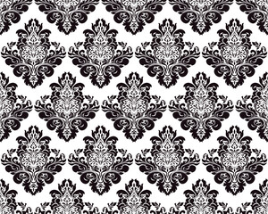 Vector damask seamless pattern background. Classical luxury old fashioned damask ornament, royal victorian seamless texture for wallpapers, textile, wrapping. Exquisite floral baroque template.
