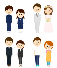 さまざまな男女セット