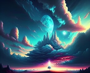 magical beautiful sky background