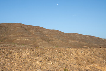 Rocky mountains in the east of Fuerteventura
