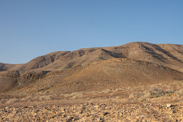 Rocky mountains in the east of Fuerteventura