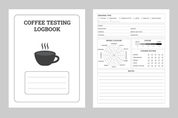Coffee Testing Logbook Or Notebook Planner