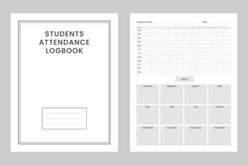 Students' attendance sheet planner kdp interior 