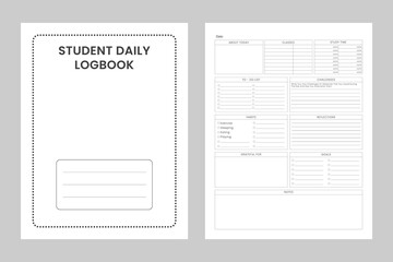 Students' Daily Logbook Planner, Daily Lessons Kdp Interior Design