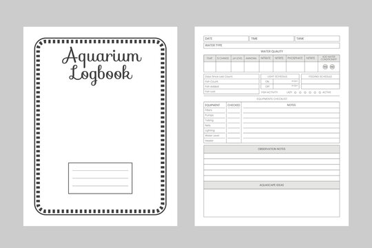 Aquarium Logbook Or Notebook planner