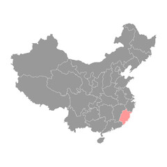 Fujian province map, administrative divisions of China. Vector illustration.