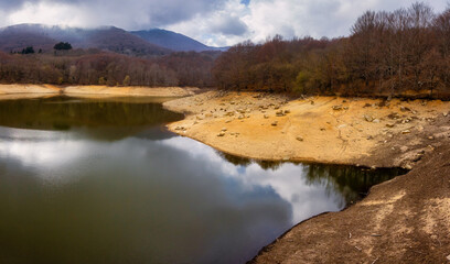 Landscape, lake Santa Fe del Montseny, Mountain Montseny in Catalonia in Spain