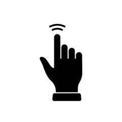 Obraz premium Double Tap Gesture, Hand Cursor of Computer Mouse Black Silhouette Icon. Pointer Finger Glyph Pictogram. Click Double Press Touch Swipe Point on Cyberspace Website Sign. Isolated Vector Illustration