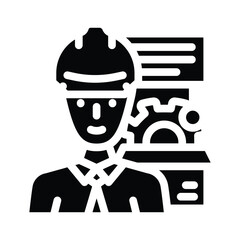 technical sales engineer worker glyph icon vector illustration