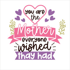 Mothers day lettering for greeting card design, signs, romantic illustration. Festive decoration. Invitation template. Vector illustration