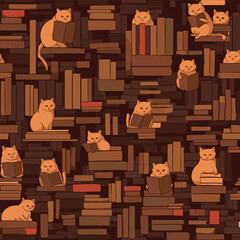 Seamless repeating pattern of cats