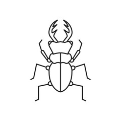 Stag beetle insect icon. High quality black vector illustration.