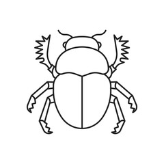Scarab beetle insect icon. High quality black vector illustration.