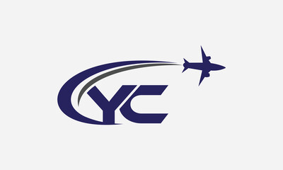 Tour and travel logo design, Airline agency symbol and aviation company monogram vector