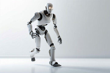 Fototapeta premium Concept of system artificial intelligence chatGPT, chat bot AI. Advanced futuristic smart technology application software. Humanoid, cyborg, robot.