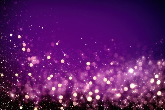 luxury glitter and bokeh particles on purple background, holiday festival background