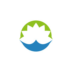 Lotus flower icon isolated on transparent background