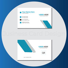 modern wavy theme, double sided business card design.