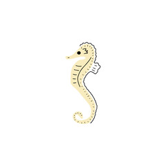 Fototapeta premium Seahorse Character sea animal on deep background. Wild life illustration. Underwear world. Vector illustration.