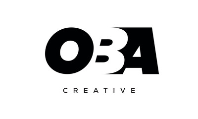 OBA letters negative space logo design. creative typography monogram vector	 - obrazy, fototapety, plakaty
