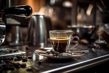 A strong black ristretto coffee