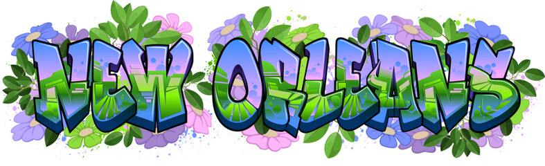 Graffiti Styled Vector Graphics Design - New Orleans