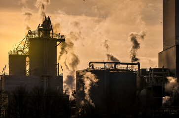 industrie fumée pollution co2 carbone environnement industriel usine air planète - obrazy, fototapety, plakaty