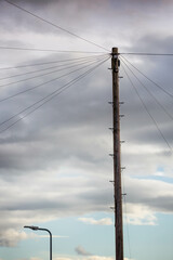 Obraz premium electricity lines in the sky
