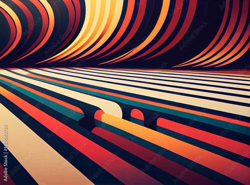Poster abstract background with stripes and lines, ai generation.