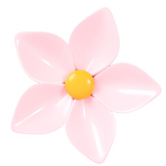 Pink flower isolated on background. 3D rendering.	