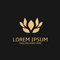 lotus flower logo template with design luxury style