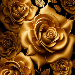Shiny rose gold flower luxury background. Greeting card or template graphic design. Illustration image.