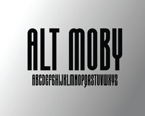 Alt Moby font for logo and headline. Isolated vector typeset
