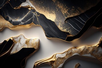 elegant golden marble banner for modern architecture design generative ai