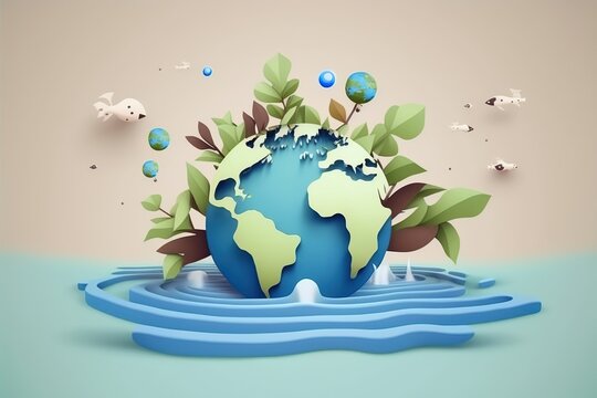 Green Living, World Environment Day. Generative AI illustration.
