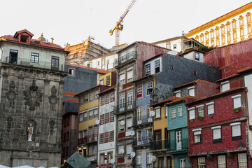 Typical colored houses of the old quarter of Porto, Portugal