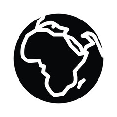 africa earth planet map glyph icon vector illustration