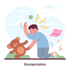 Fototapeta premium Disorganization as a ADHD symptom. Attention deficit hyperactivity