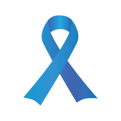 Symbol of human trafficking and sexual slavery vector illustration. Blue ribbon on white background. 